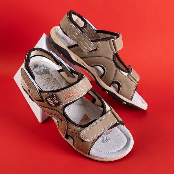 Beige Kindersandalen mit Klettverschluss - Schuhe