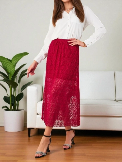 Жіноча міді-спідниця Royalfashion з мереживом