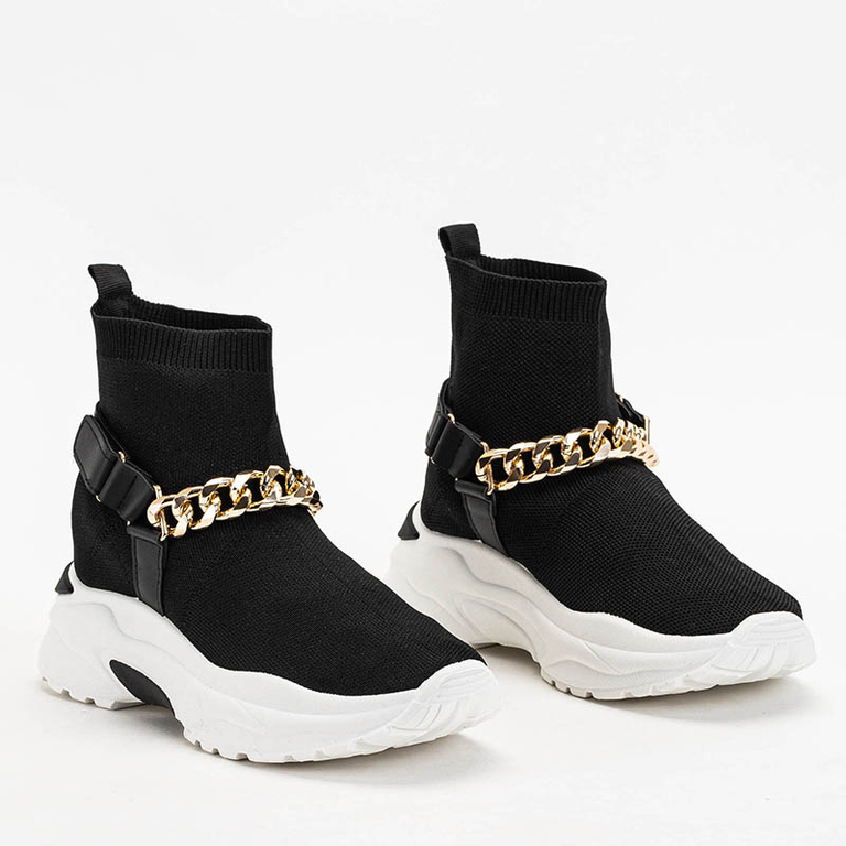 OUTLET Hohe schwarze Greqo Damen Sportschuhe - Schuhe