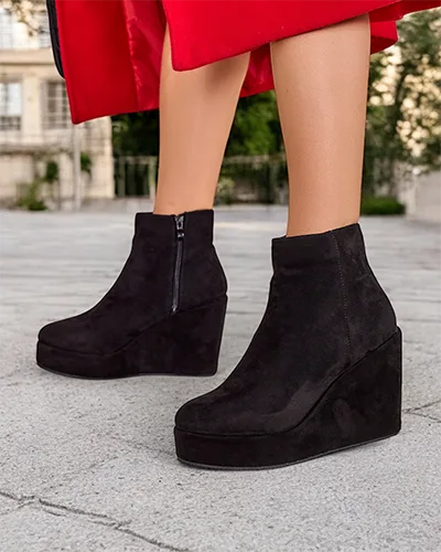Royalfashion Damen Keilabsatz Stiefeletten Sieffa