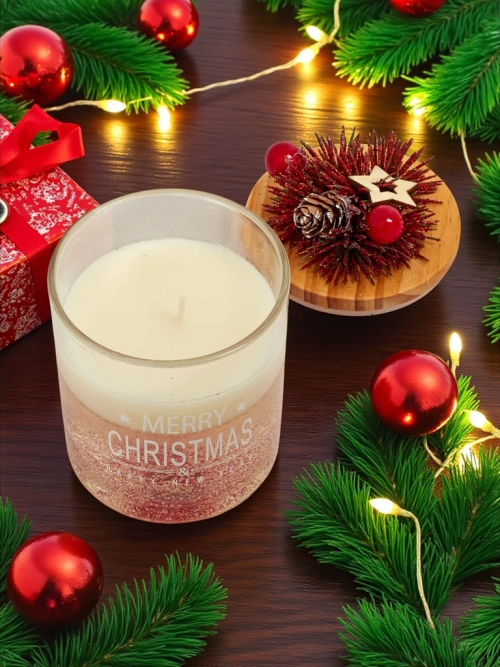 Святкова свічка запашна Merry Christmas Happy New Year