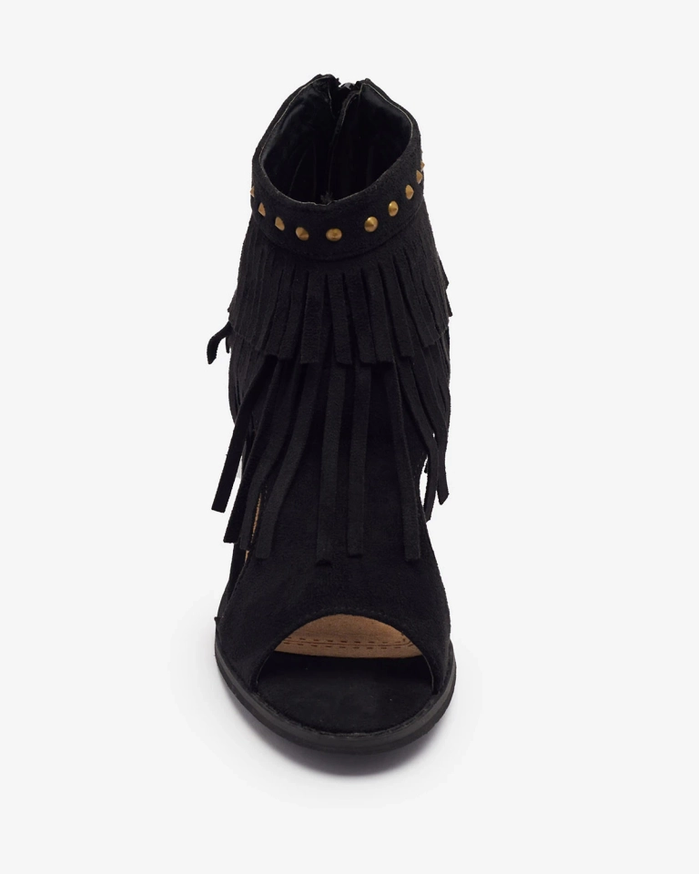 Damen Quasten-Sandalen in schwarz Dovsi- Footwear