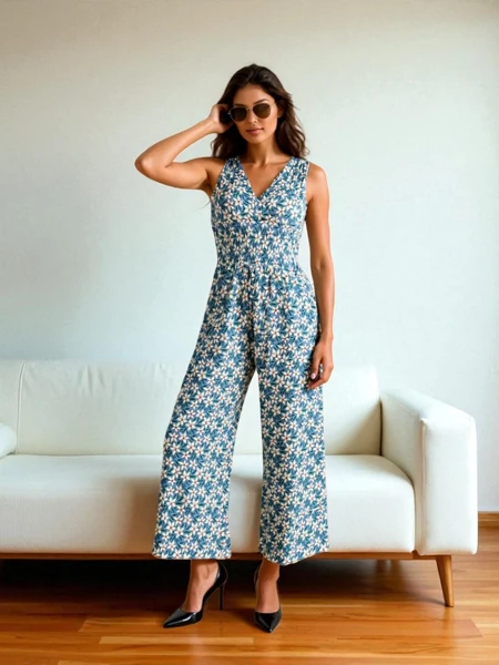 Royalfashion Women's long print jumpsuit