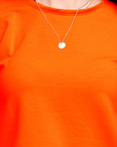 Sport-Sweatset aus Baumwolle in Neonorange für Damen - Kleidung