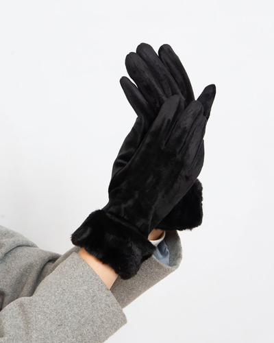 Royalfashion Women's Black Gloves