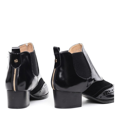Retro schwarz lackierte Farinola Stiefel - Schuhe