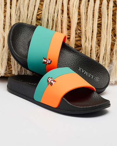 Royalfashion Grün-orange Damen-Gummi-Flip-Flops Lierigs