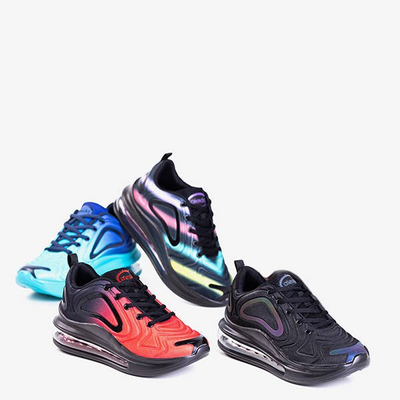 Schwarze und rote Herrensportschuhe mit transparenter Aierda-Sohle - Schuhe