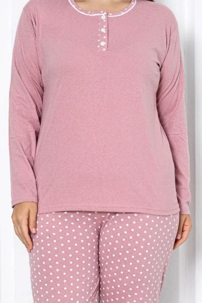 Royalfashion Damen Baumwolle 2-teilige Polka Dot Schlafanzug PLUS SIZE