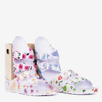 Weiß - Fuchsia-Gummi-Flip-Flops Lito - Schuhe 1