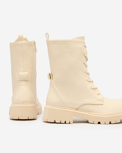 Royalfashion Beige Damen-Schnürstiefel Vacavva