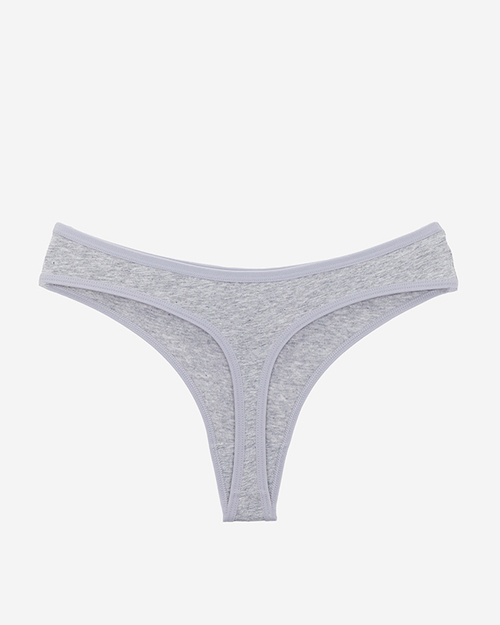 Класичні, бавовняні жіночі стринги сірого кольору - Нижня білизна