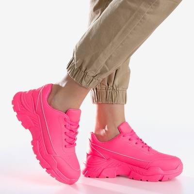 Neonrosa Damen-Sneakers auf einer massiven Lera-Sohle - Schuhe 1