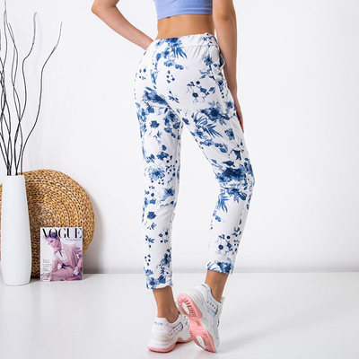 Weiße Damenhose mit Blumenmuster - Kleidung