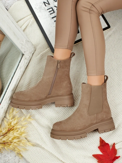 Damen Stiefeletten im Chelsea-Stil aus Öko-Wildleder Lunvor