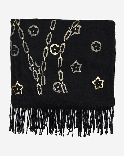 Leichter Damenschal in Schwarz mit Aufdruck - Accessoires