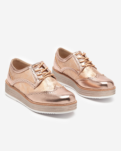 Damenschuhe in Rosé und Gold mit Einsätzen in Schlangenhautoptik Fin - Footwear