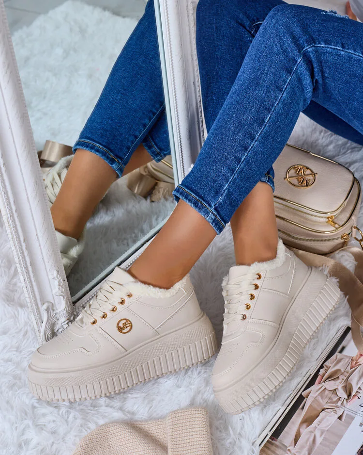 Royalfashion Warme Damen-Sneakers mit Fell Rozit