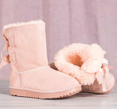 Рожеві зимові черевики з бантами Kylie - Взуття
