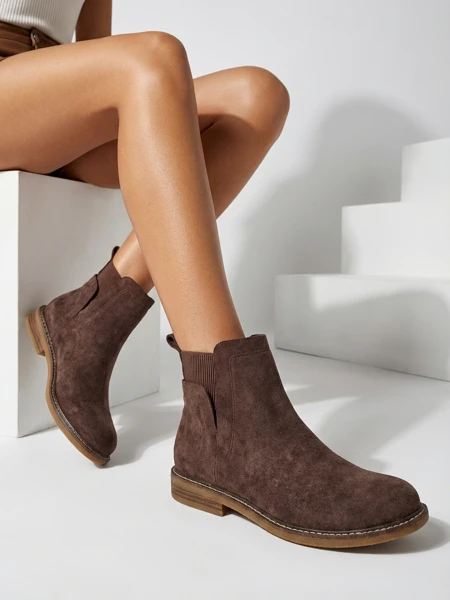 Damen Stiefeletten im Chelsea-Stil aus Öko-Wildleder Veysi