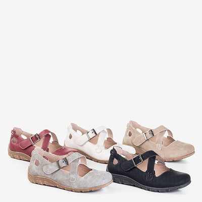 Hellgraue Damenschuhe mit Klettverschluss Grazena - Footwear