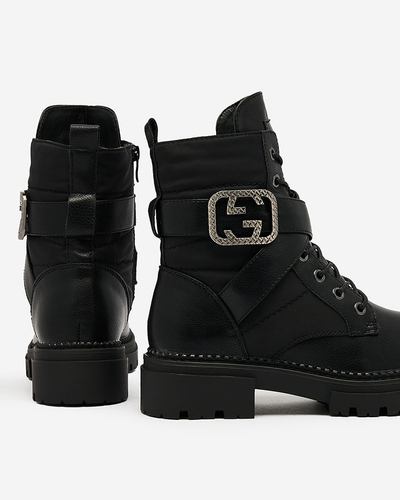 Royalfashion Damen Baggerstiefel in schwarz Muasers