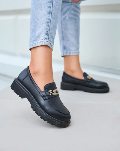 Royalfashion Чорні жіночі мокасини з екошкіри Syslavsa