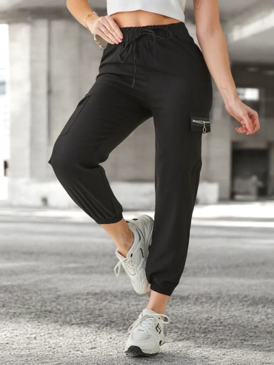 Elenna Sporthose Lang Schwarz mit Tasche