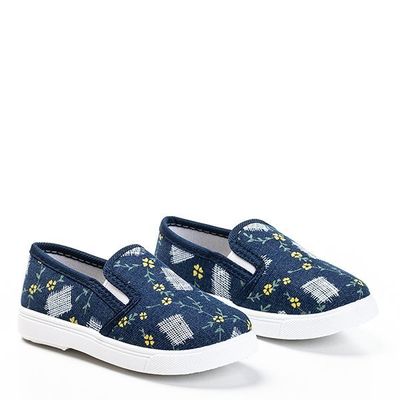 Marineblauer Slip für Kinder - auf Turnschuhen Inga - Schuhe