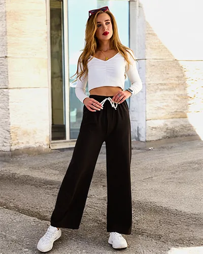 Royalfashion Weite Rippenhose