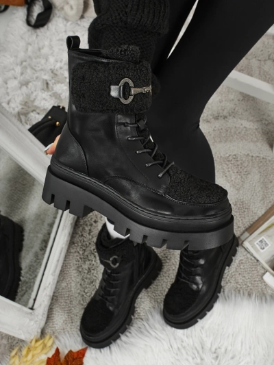 Damen Worker Boots mit Fell Safil