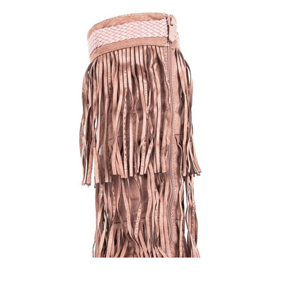 Рожеві черевики на танкетці з кистями Bahroma - Взуття