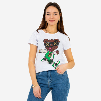 Біла жіноча футболка з принтом