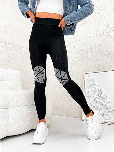 Royalfashion Damen Leggings mit Zirkonen