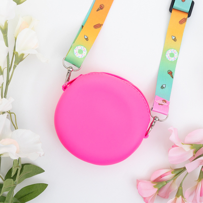 Fuchsia Handtasche mit Donut - Handtaschen