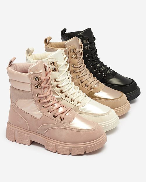 Рожеві жіночі утеплені черевики-трапери Kasemi-Footwear