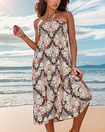 Royalfashion Damen Midikleid mit Druck