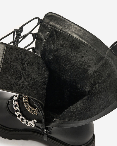 Royalfashion Damen Baggerstiefel in schwarz Goserre