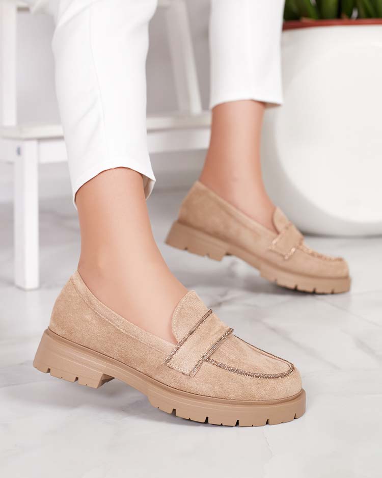 Royalfashion Damen Mokassins mit Zirkonen Eroime