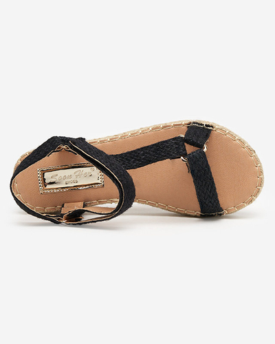 Umilla schwarze flache Damensandalen - Footwear