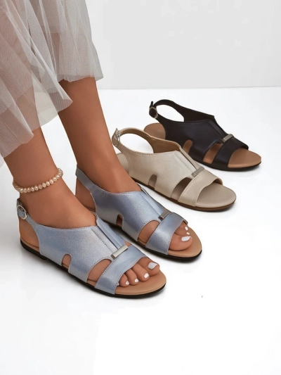 Royalfashion Damen Sandalen mit flacher Sohle Solea Comfort
