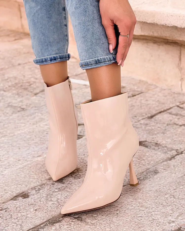 Royalfashion Loori lackierte Damenstiefel mit Stiletto-Absatz