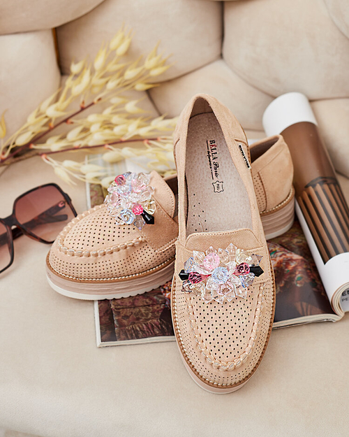 Мокасини Royalfashion з різнокольоровим камінням Restea