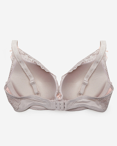 Rosa-grauer Damen-Spitzen-BH - Underwear