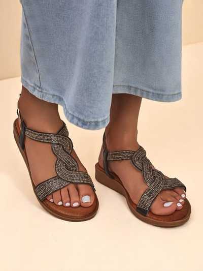 Royalfashion Damen Sandalen mit Zierriemchen Aria Shine