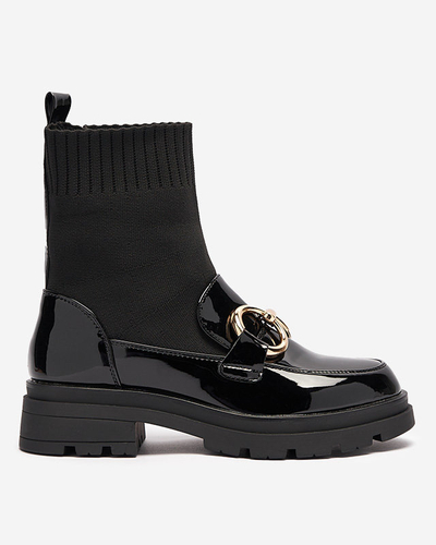 Schwarze Damenstiefel mit Decksohle Accioi- Footwear