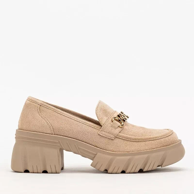 OUTLET Öko-Wildlederschuhe für Damen in Beige Elavis - Schuhe