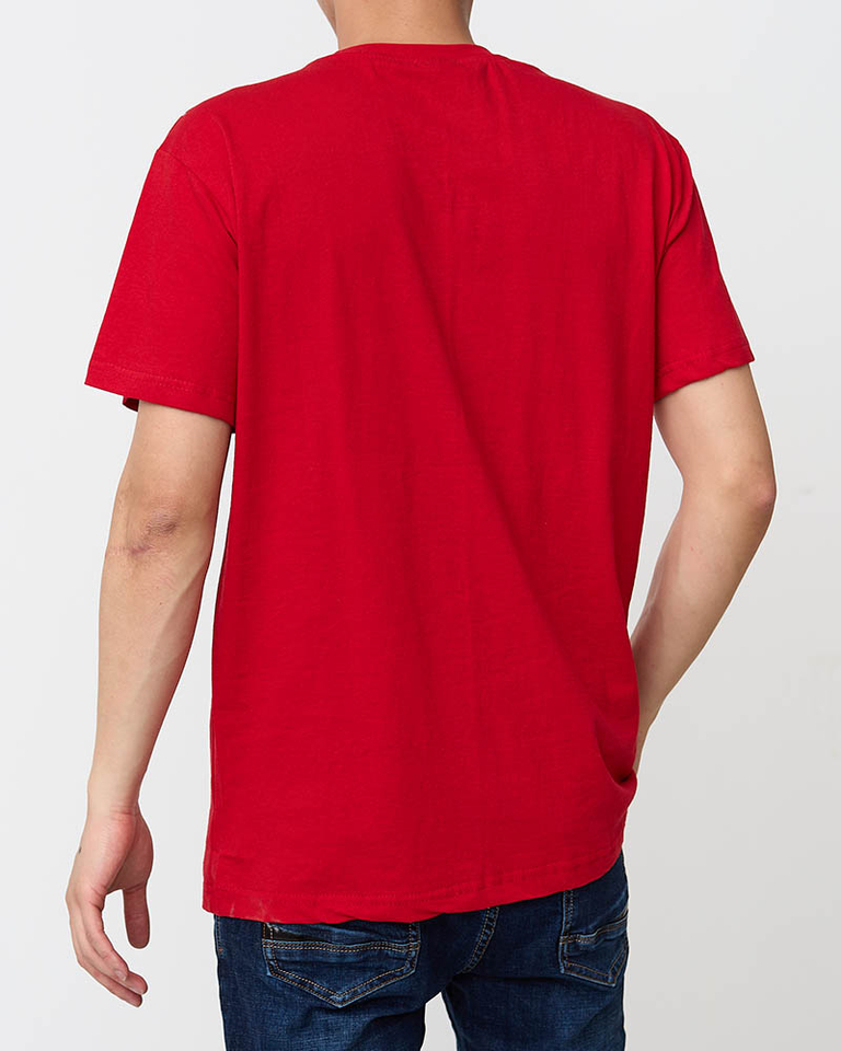 Rotes Herren-T-Shirt mit Aufdruck - Kleidung