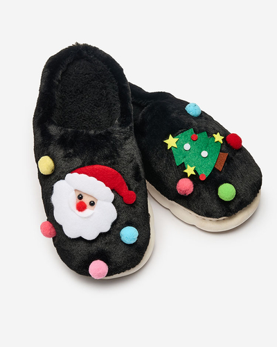 Royalfashion Weihnachtspantoffeln für Damen in schwarz Fertemse