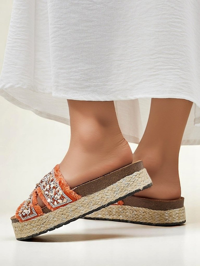 Royalfashion Damen-Pantoletten mit Candy Candy Verzierungen